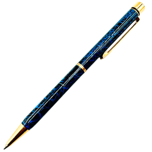 Sheaffer Targa Slimline Ballpoint Pen - Blue Marble Gold Trim (USA Classic Edition)